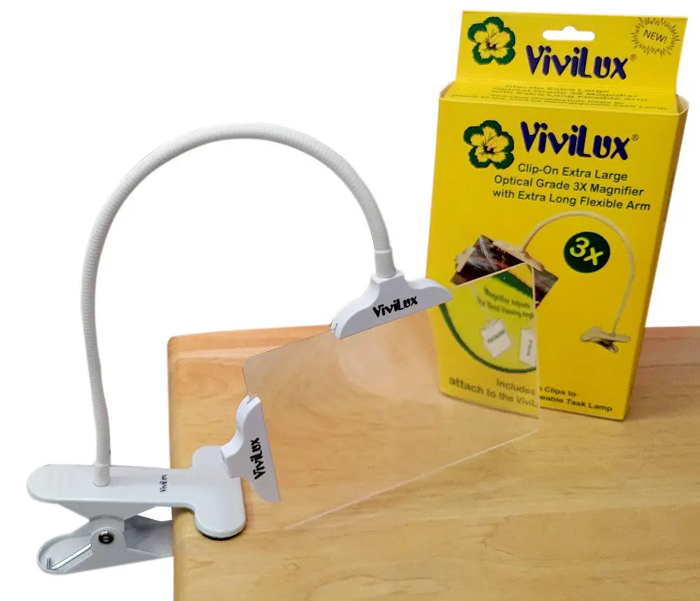 ViviLux 6in x 4in Optical Grade 3x Magnifier with Clip Attachment - Linda's Electric Quilters