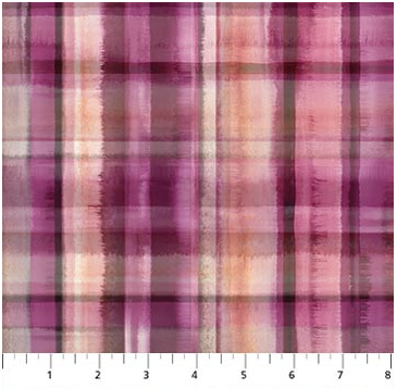 Northcott Vivian plaid quilting cotton fabric in Maroon Multi
