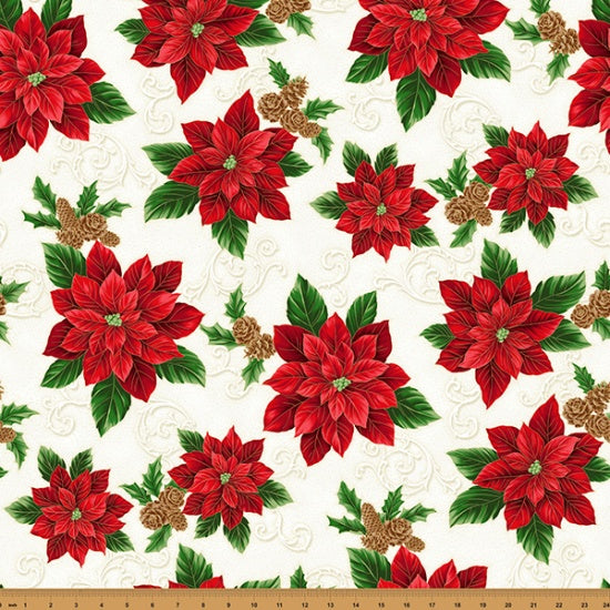Christmas Splendor Natural-Gold 43"/44" Fabric Per Yard