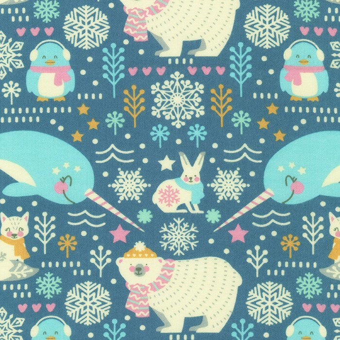 Robert Kaufman Snow Snuggles winter flannel fabric in Evening