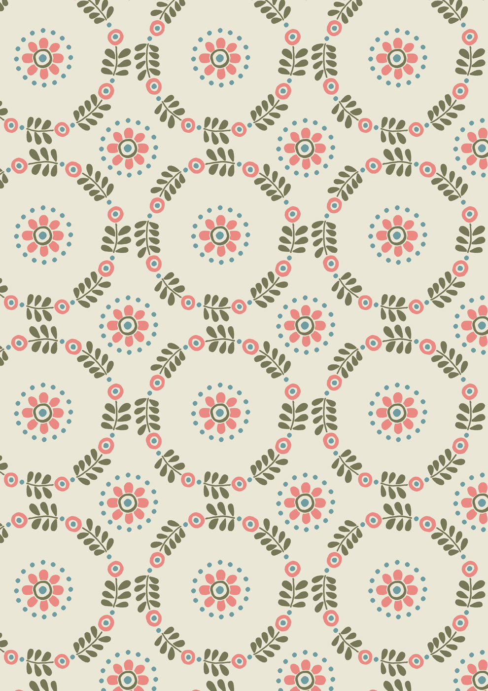 Flower Circles Cotton Wideback Fabric Per Yard