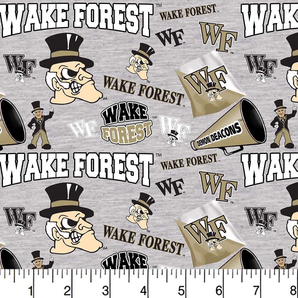 Sykel Wake Forest Demon Deacons collegiate mascot licensed quilting cotton by the yard