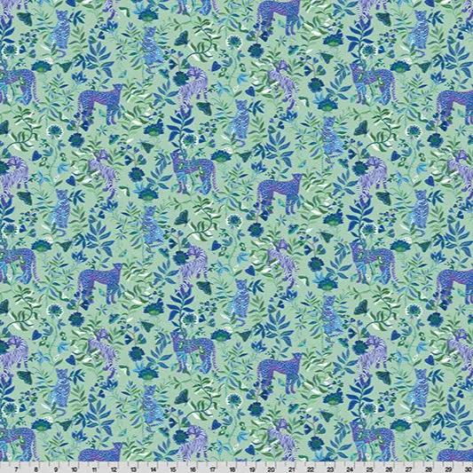 Wanderlust Big Cats Quilting Cuddle Blue Fabric per yard Shannon Fabrics