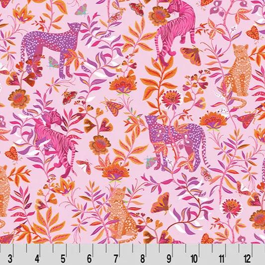 Wanderlust Big Cats Quilting Cuddle Pink Fabric per yard Shannon Fabrics