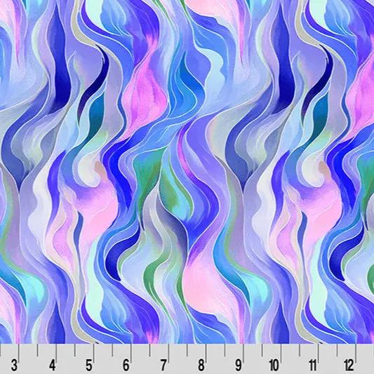 Wanderlust Rainbow Quilting Cuddle Blue Fabric per yard Shannon Fabrics