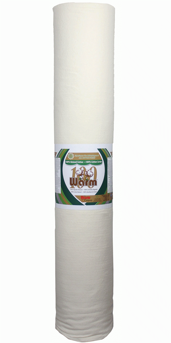 Warm 100 110" x 25 YD Cotton Batting - Premium 100% Natural Cotton Batting Warm Company