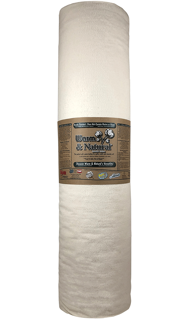 Warm & Natural 90" x 20 YD Cotton Batting - Unbleached Needle-Punched Quilt Batting Warm Company