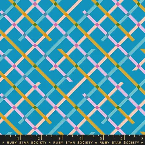 Washi Plus Bright Blue 43"/44" Fabric Per Yard Moda Fabrics & Supplies