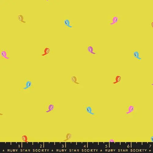 Washi Plus Citron 43"/44" Fabric Per Yard Moda Fabrics & Supplies