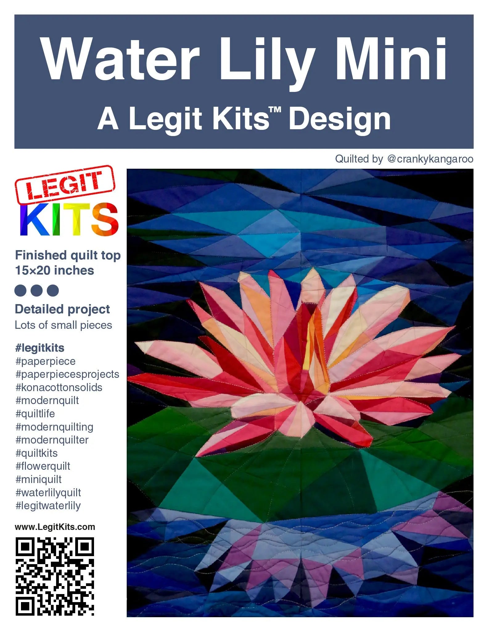 Water Lily Mini Quilt Kit - Linda's Electric Quilters