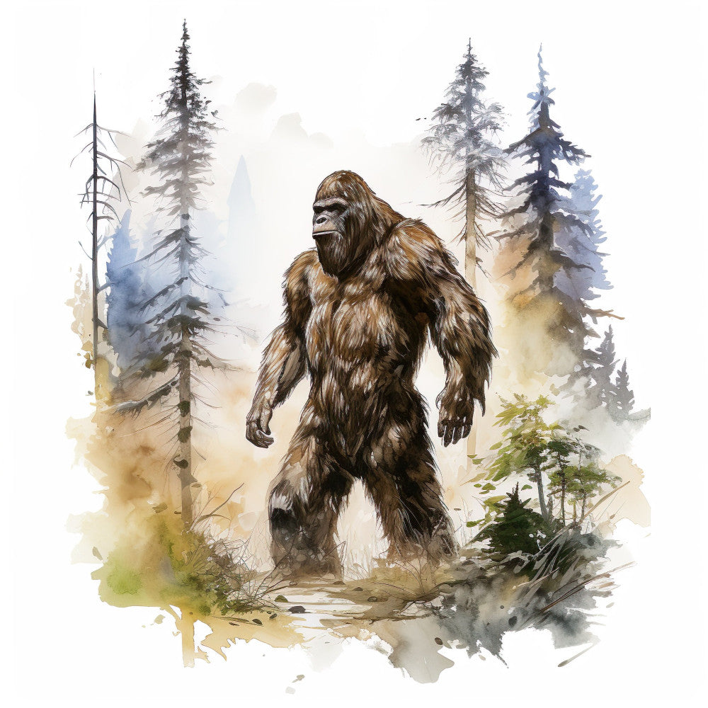 Watercolor Bigfoot Fabric Panel 10
