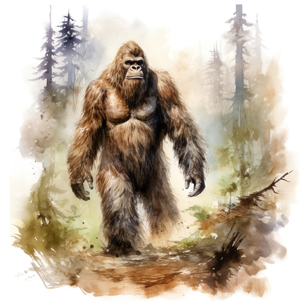 Watercolor Bigfoot Fabric Panel 3