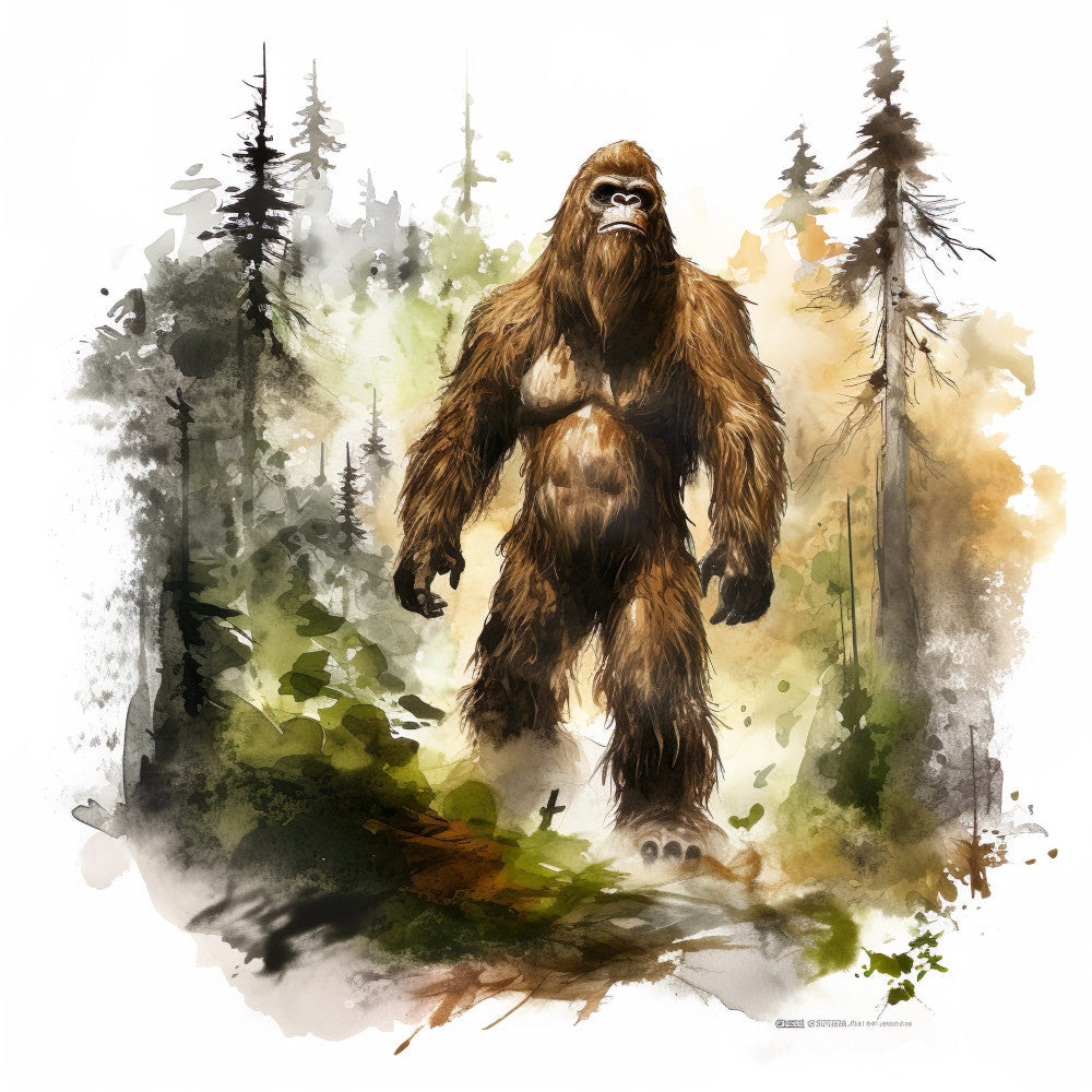 Watercolor Bigfoot Fabric Panel 4