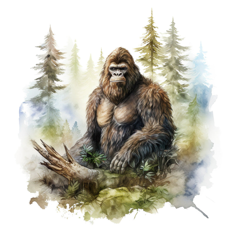 Watercolor Bigfoot Fabric Panel 5