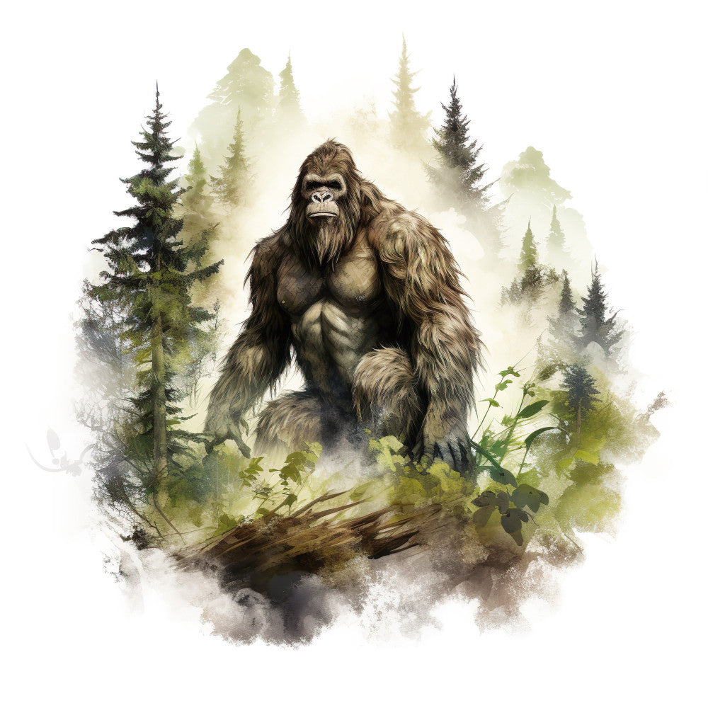 Watercolor Bigfoot Fabric Panel 6