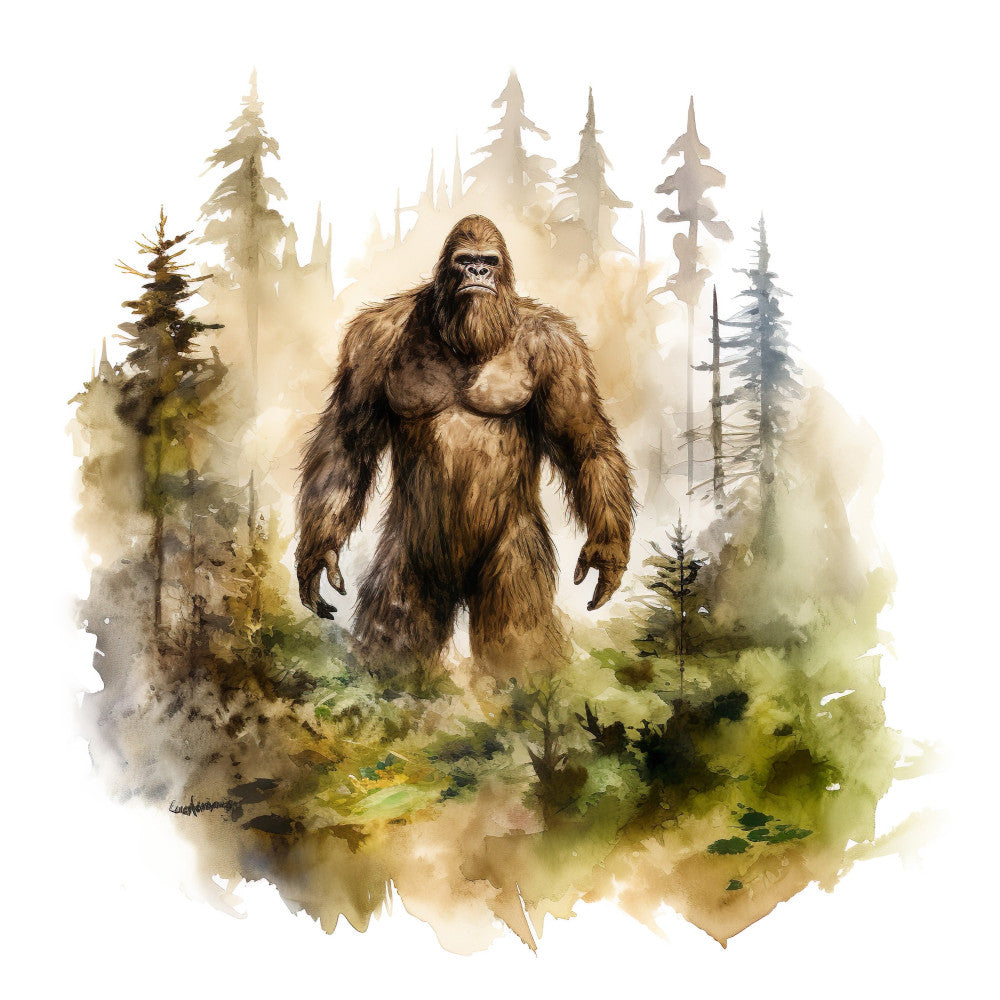 Watercolor Bigfoot Fabric Panel 7
