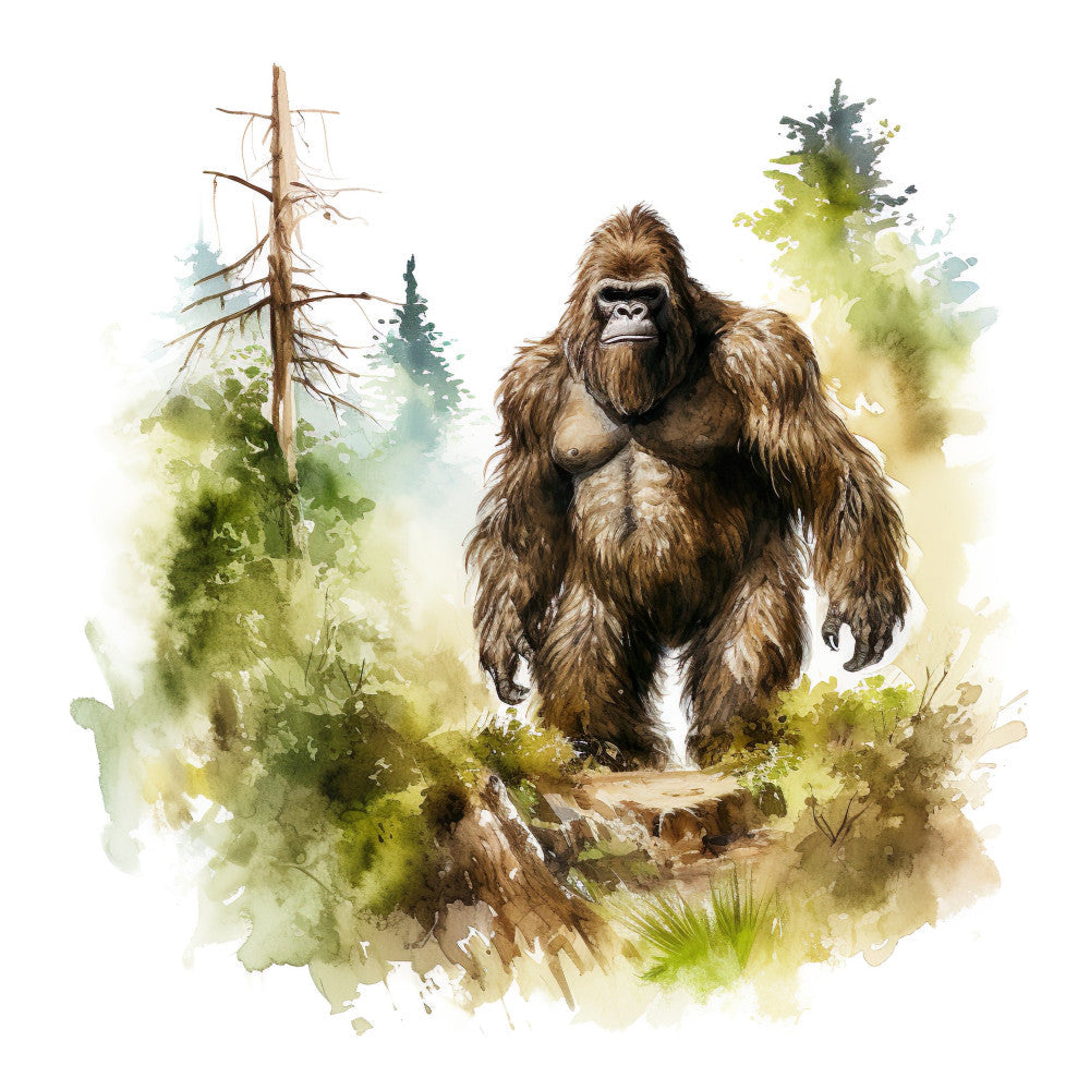 Watercolor Bigfoot Fabric Panel 8