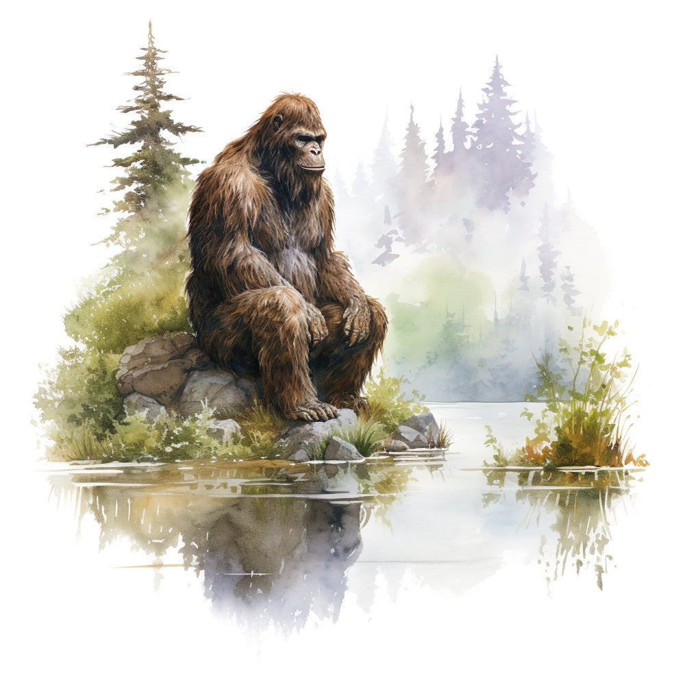 Watercolor Bigfoot Fabric Panel 9