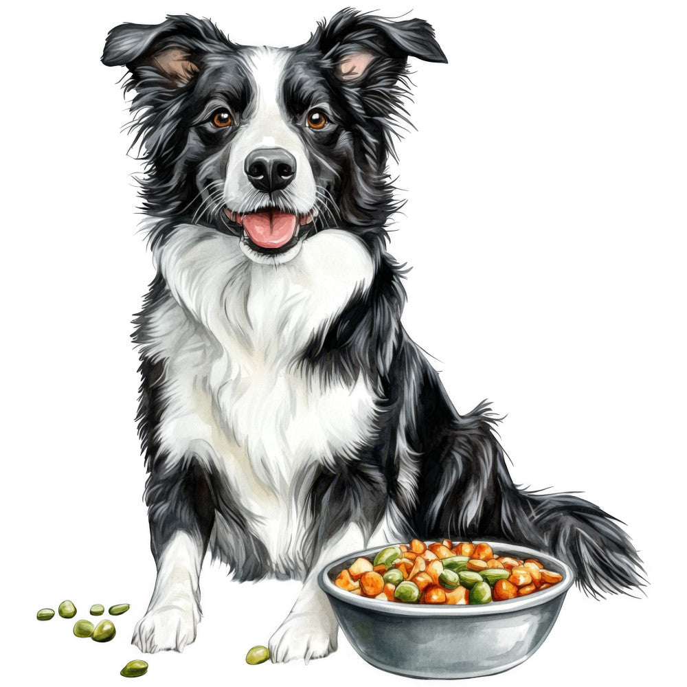Watercolor Border Collie Fabric Panel 11