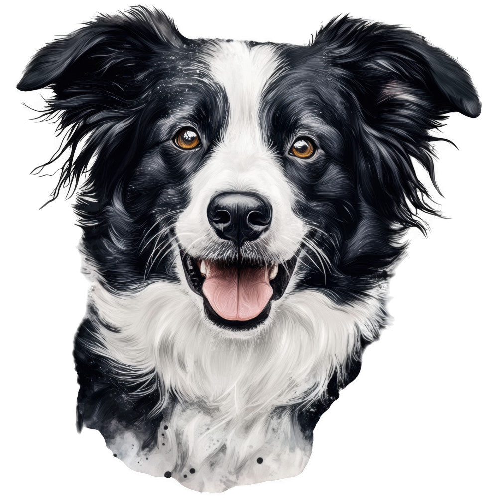 Watercolor Border Collie Fabric Panel 20