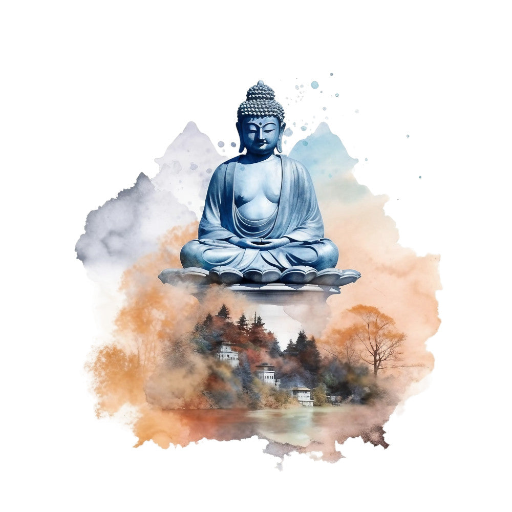 Watercolor Buddha Fabric Panel 1