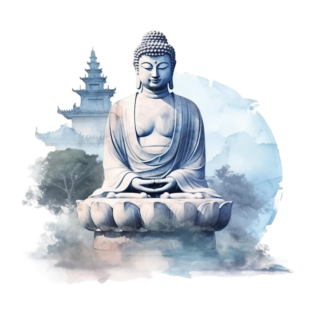 Watercolor Buddha Fabric Panel 13