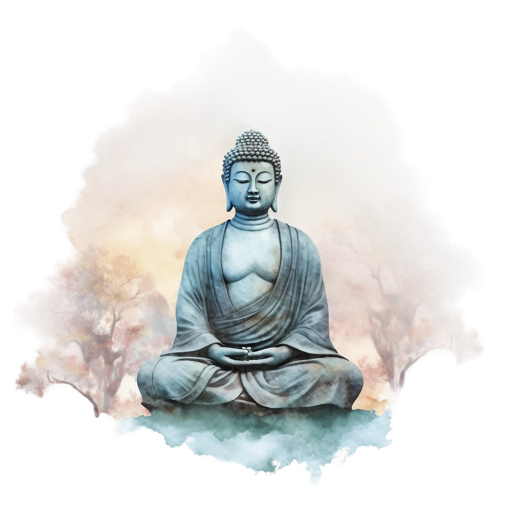 Watercolor Buddha Fabric Panel 15