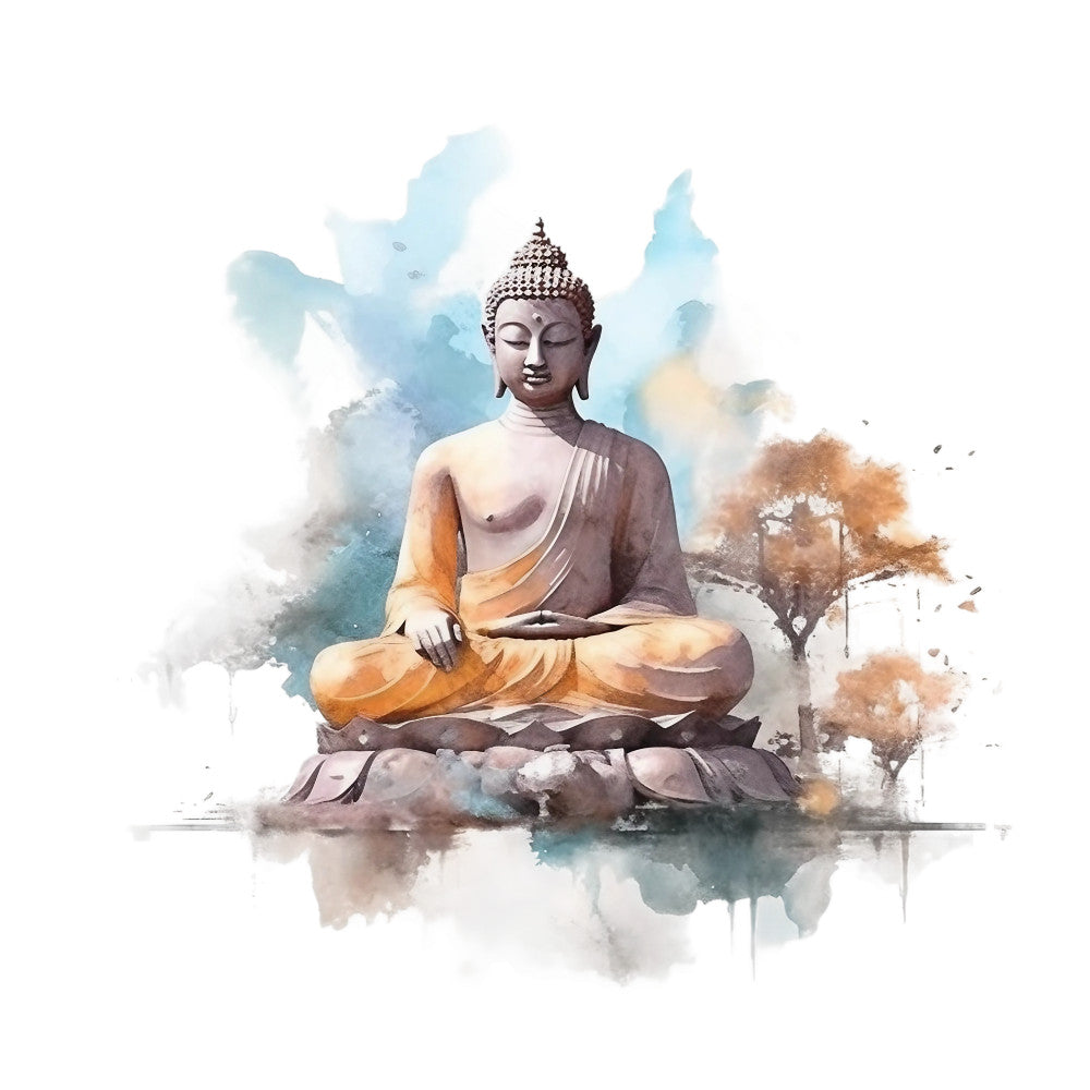 Watercolor Buddha Fabric Panel 16