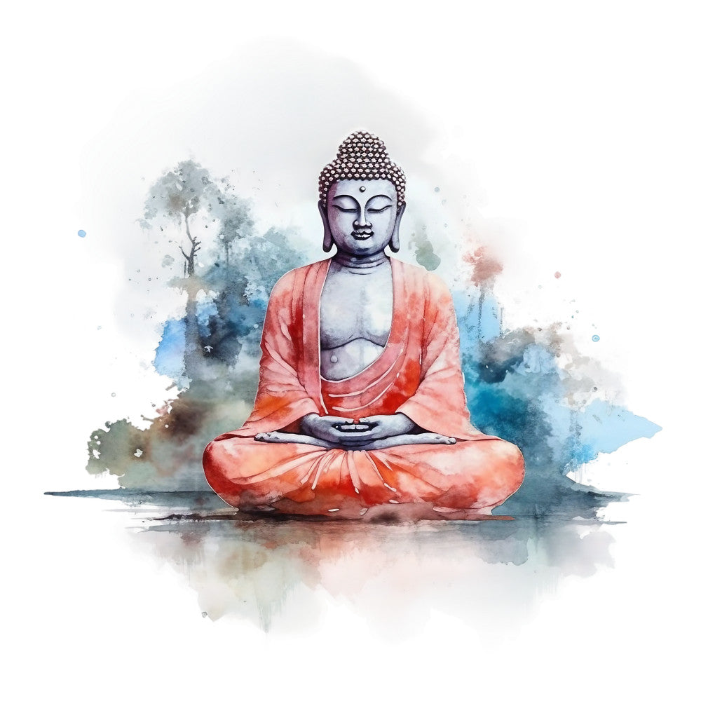 Watercolor Buddha Fabric Panel 17
