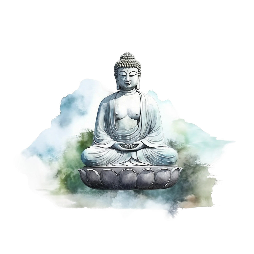 Watercolor Buddha Fabric Panel 2
