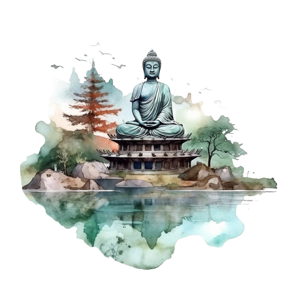 Watercolor Buddha Fabric Panel 20