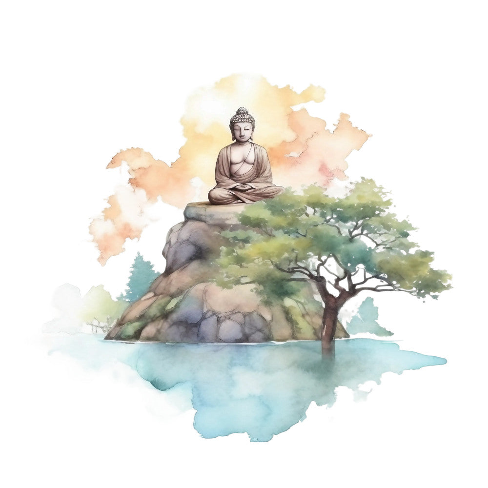Watercolor Buddha Fabric Panel 21