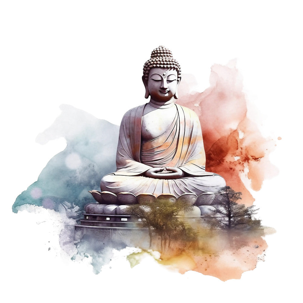 Watercolor Buddha Fabric Panel 22