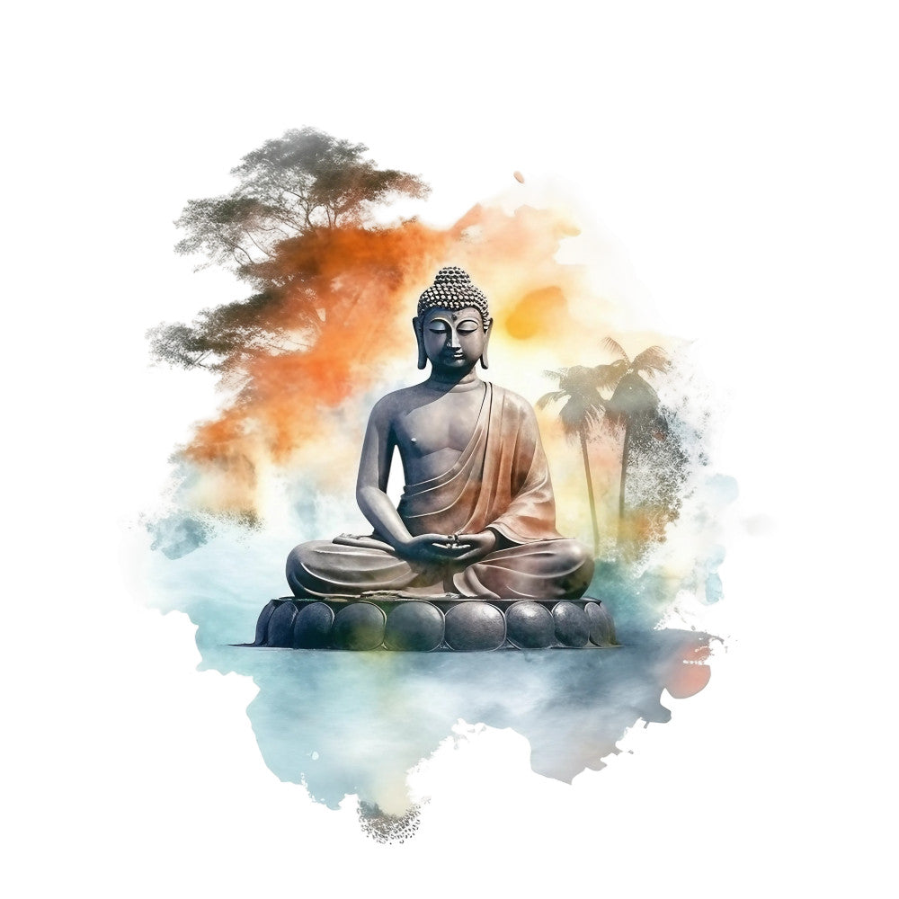 Watercolor Buddha Fabric Panel 23