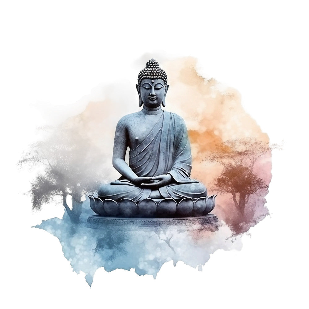 Watercolor Buddha Fabric Panel 3