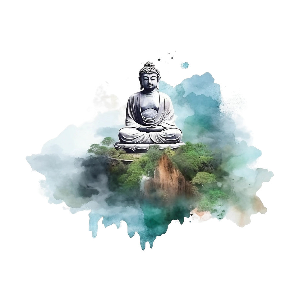 Watercolor Buddha Fabric Panel 4