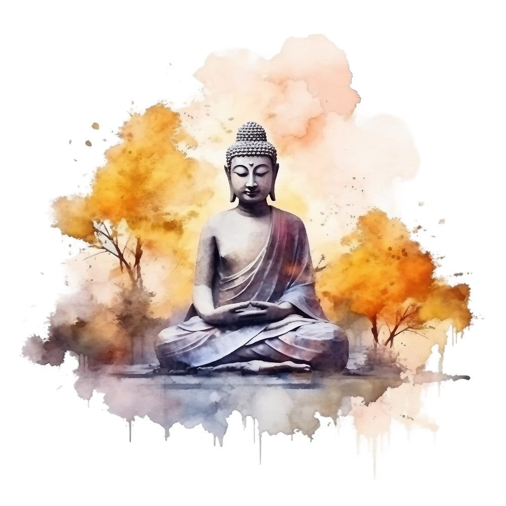 Watercolor Buddha Fabric Panel 6