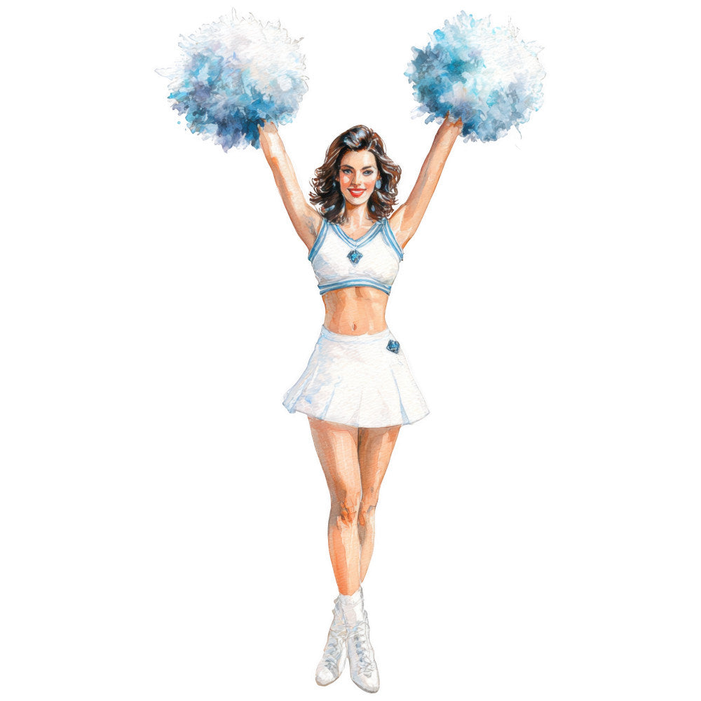Watercolor Cheerleaders Fabric Panel 10