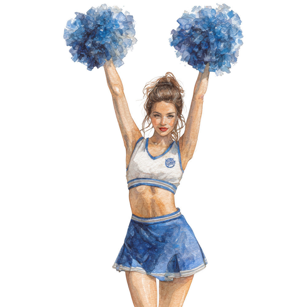 Watercolor Cheerleaders Fabric Panel 14