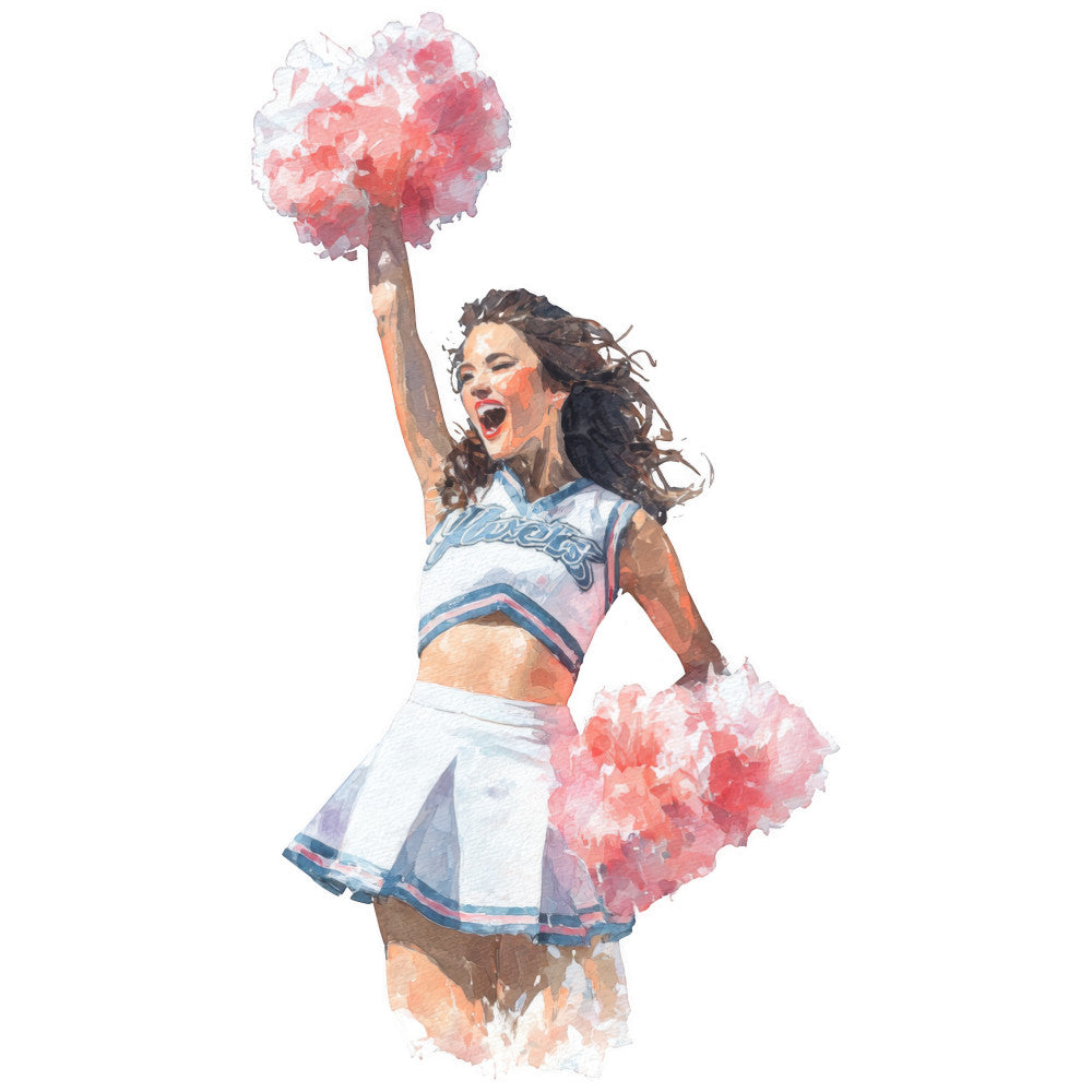 Watercolor Cheerleaders Fabric Panel 16