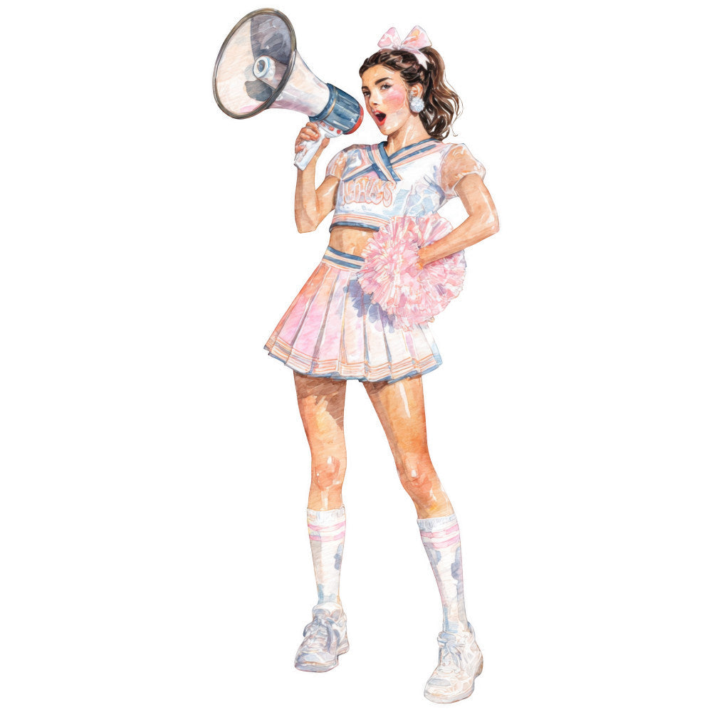 Watercolor Cheerleaders Fabric Panel 4
