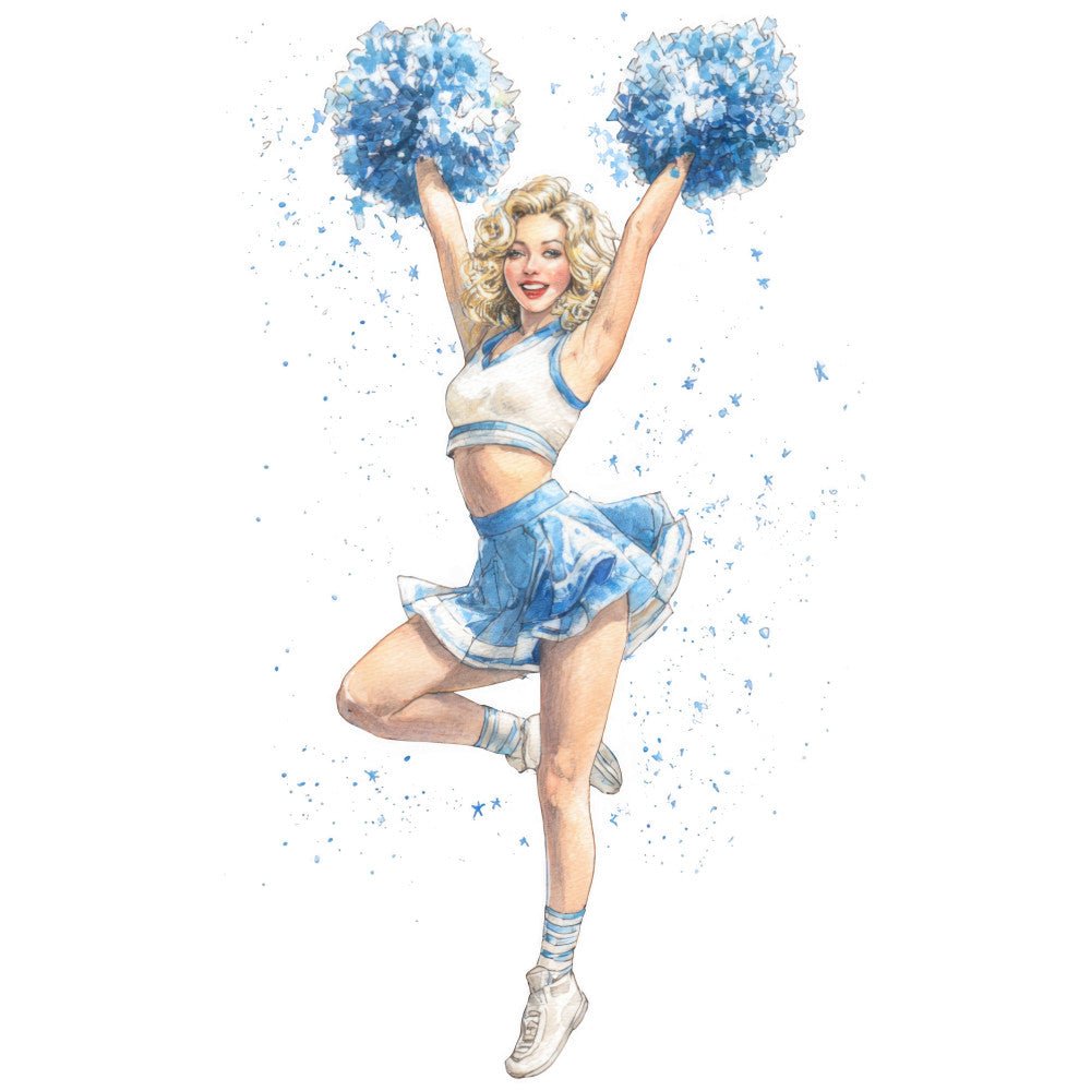 Watercolor Cheerleaders Fabric Panel 5