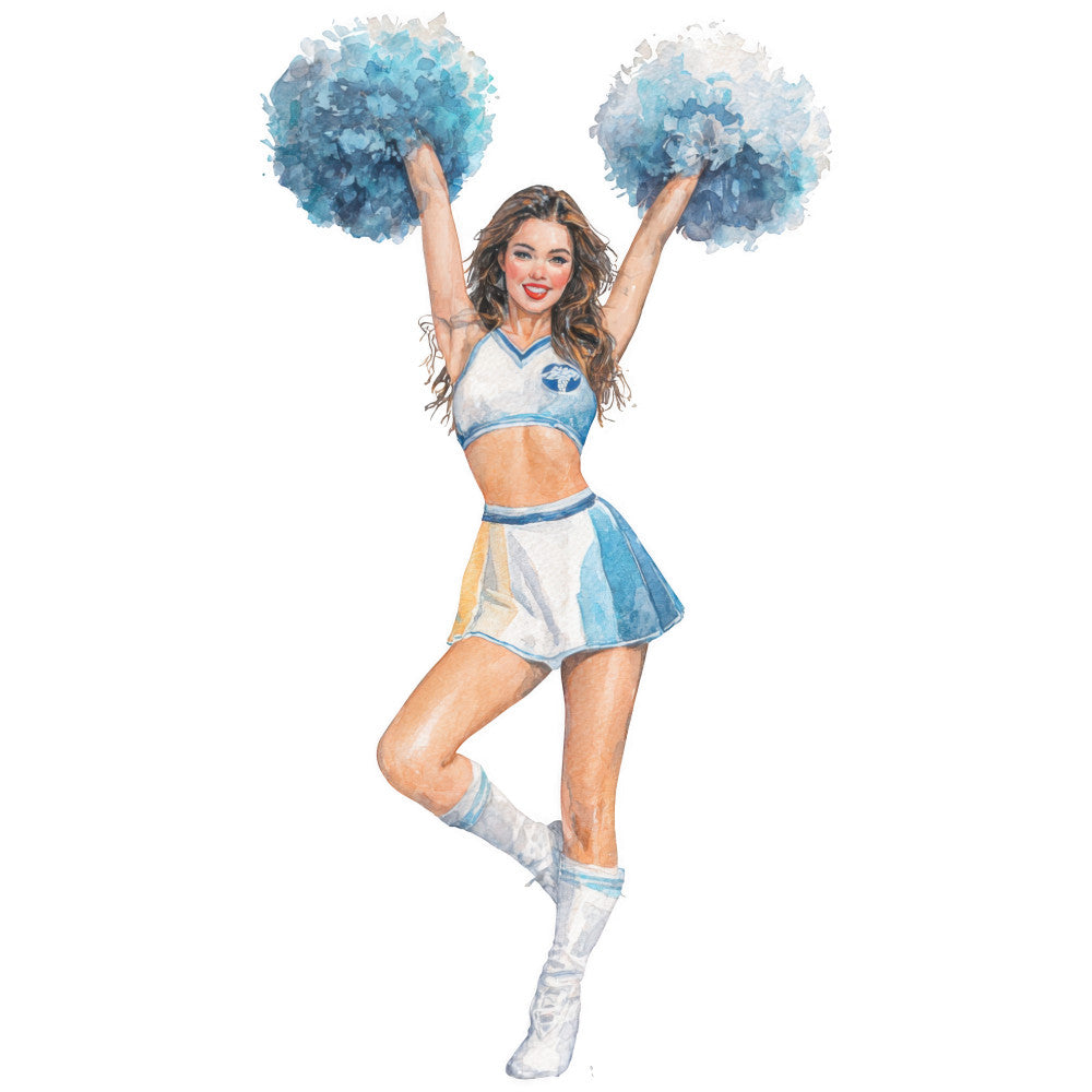 Watercolor Cheerleaders Fabric Panel 6