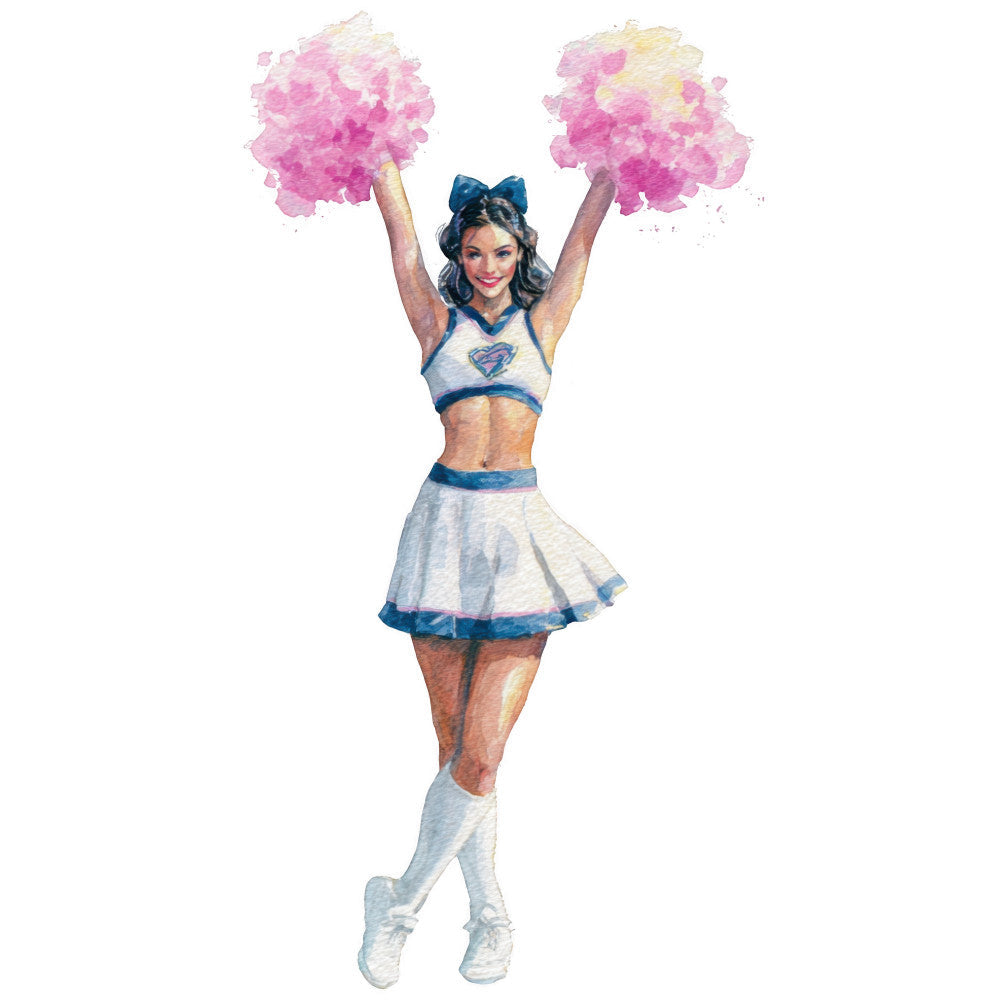 Watercolor Cheerleaders Fabric Panel 7