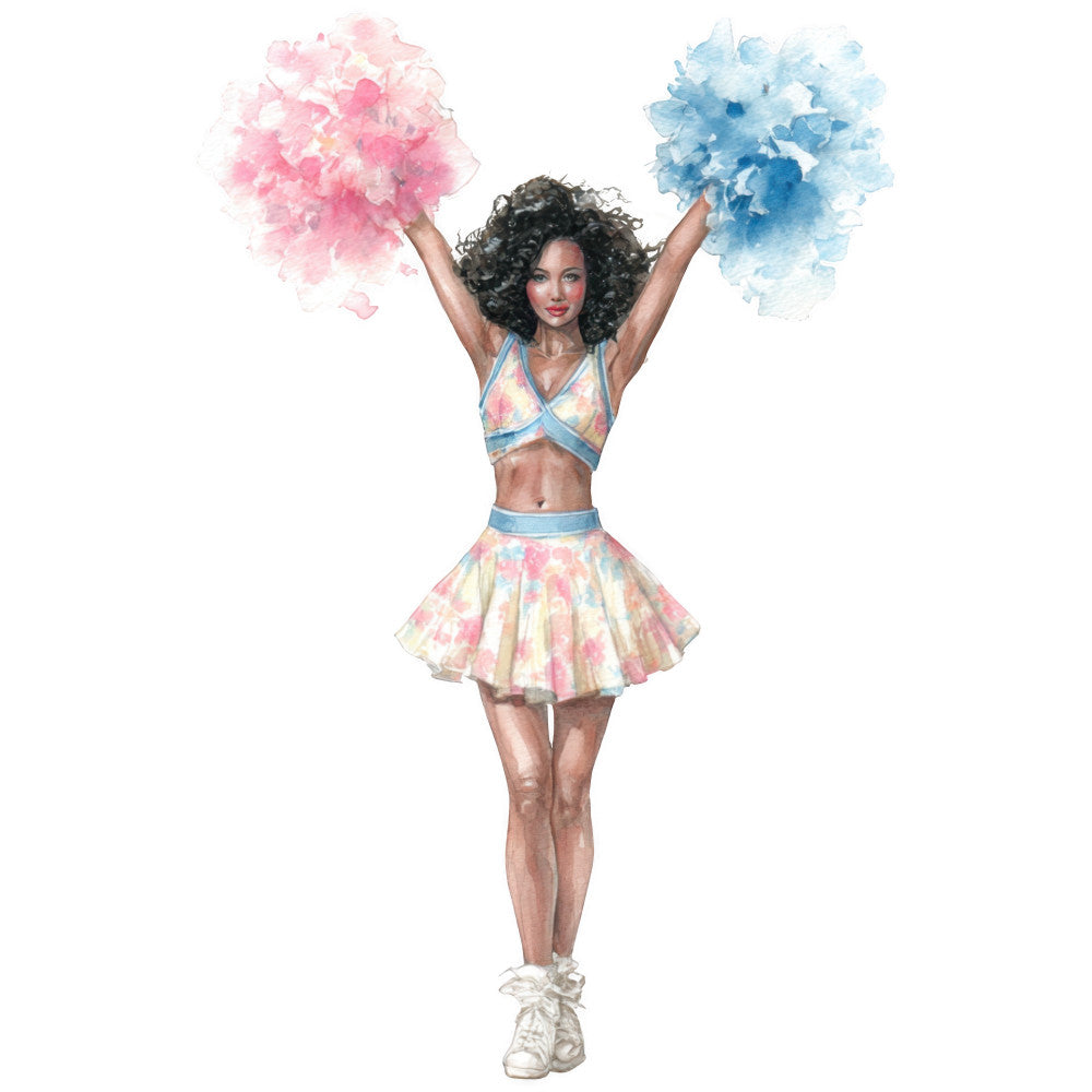 Watercolor Cheerleaders Fabric Panel 8