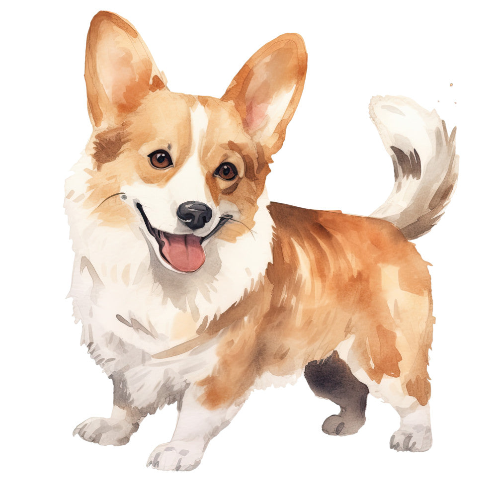 Watercolor Dogs Fabric Panel 23