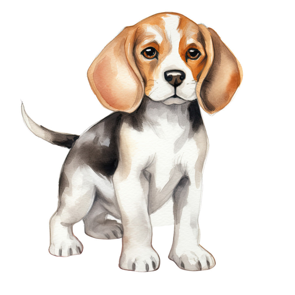 Watercolor Dogs Fabric Panel 25