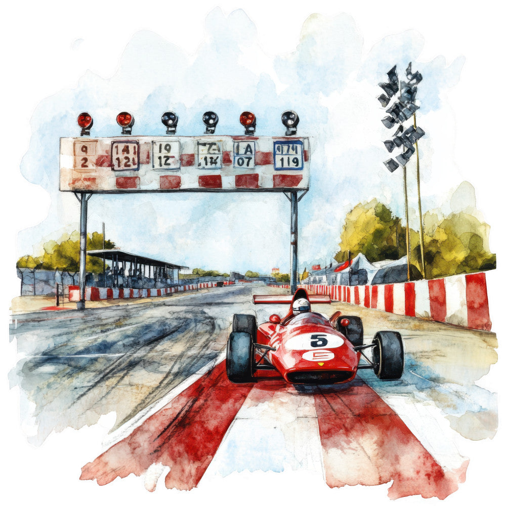 Watercolor Formula Racing Fabric Panel 19