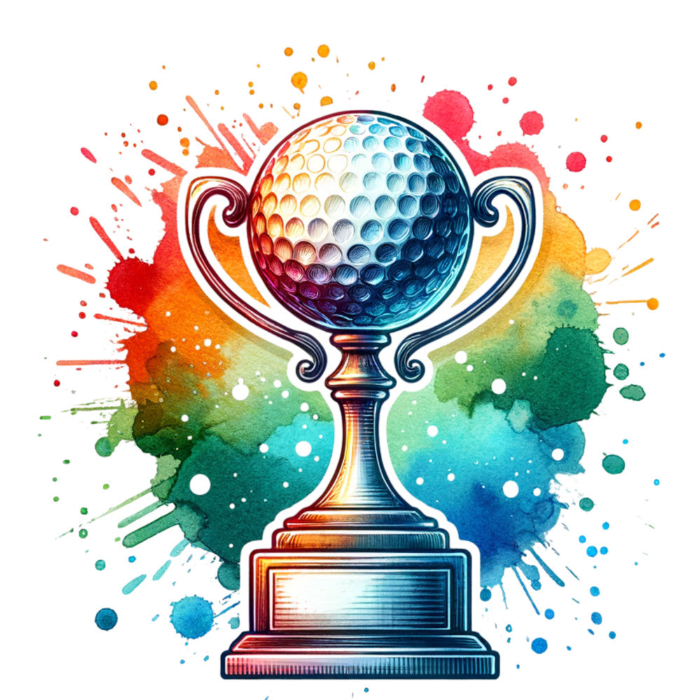 Watercolor Golf Fabric Panel 7