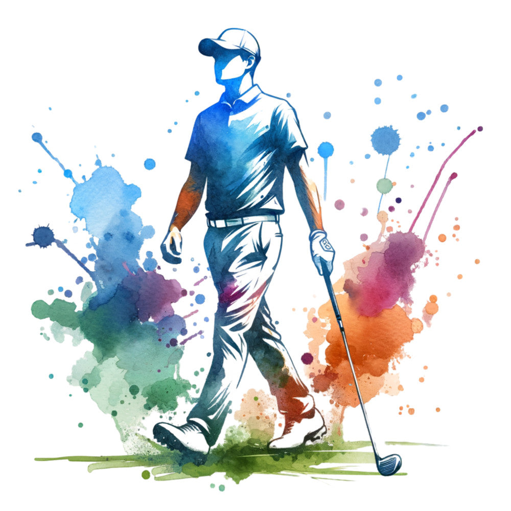 Watercolor Golf Fabric Panel 8